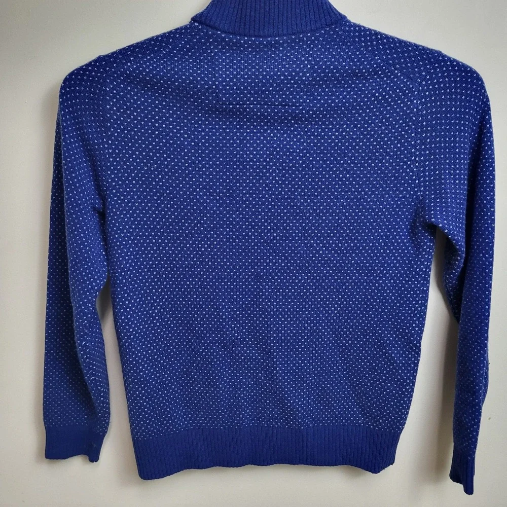 Southern Tide Mens Medium‎ Blue Button Mock Neck Pullover Knit Sweater Textured
